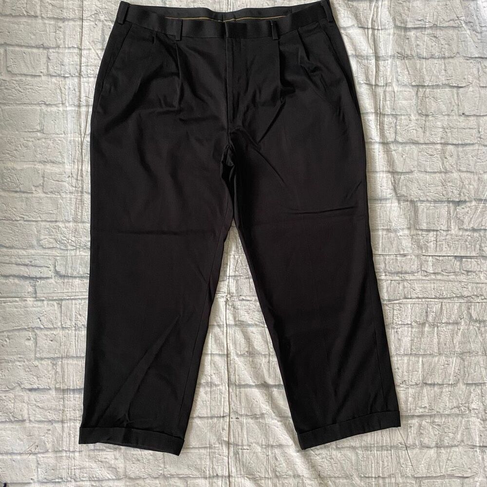 Axist men 42/30 pleated casual dressy chino pants 100% cotton black